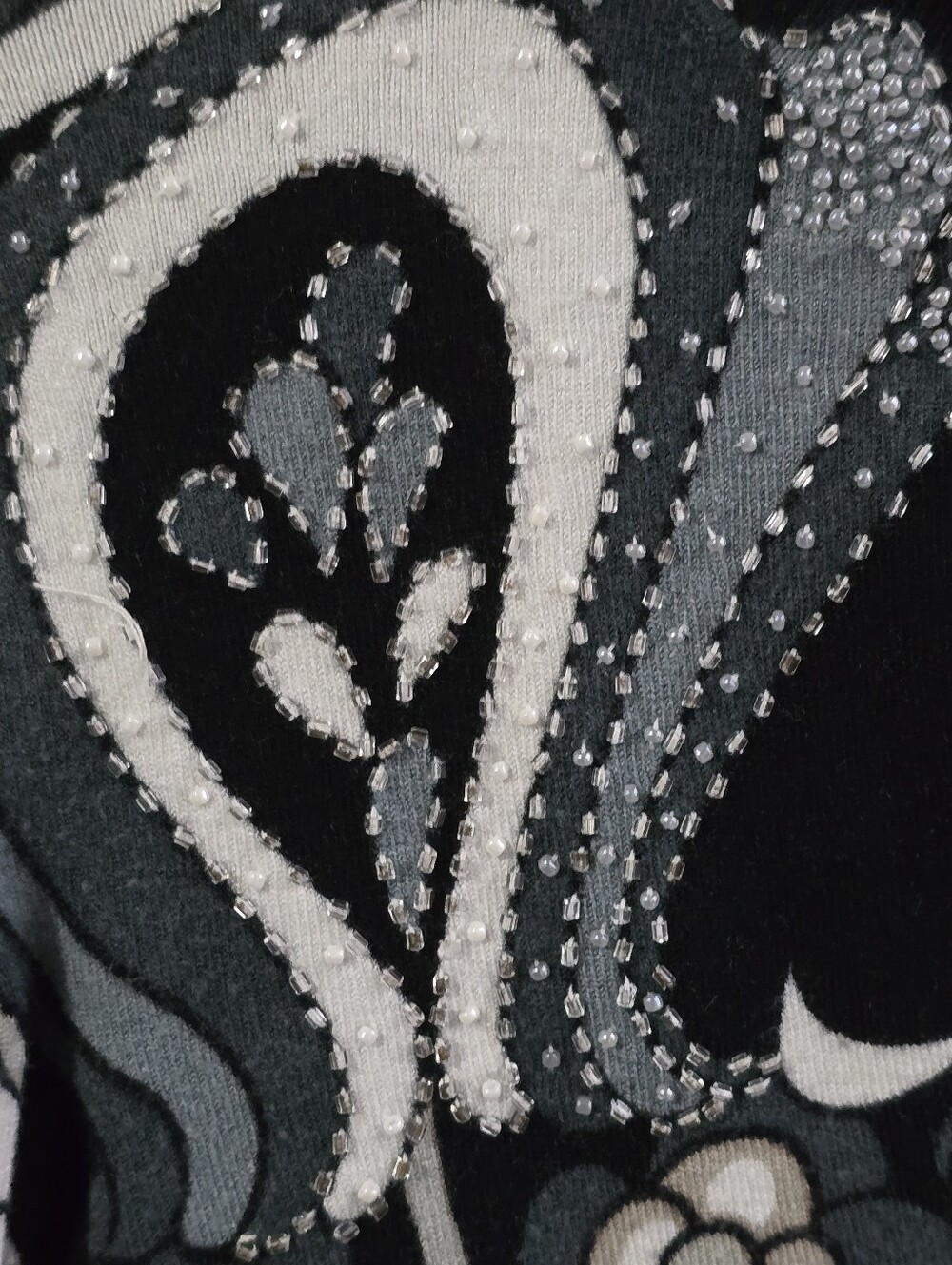 CABO Embellished Black Floral-Print Long Sleeve Top - Picture 3 of 4